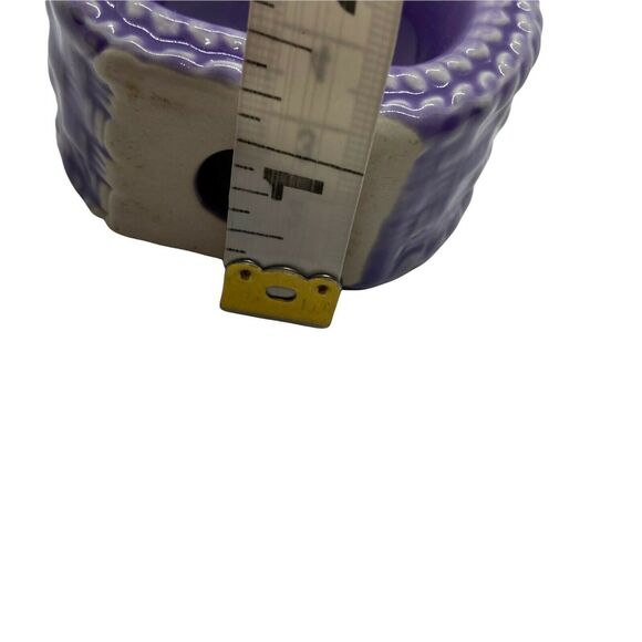 Napkin Rings Vintage Purple Ceramic Geometric Decorative Basket Weave Set Of Six - Picture 10 of 16